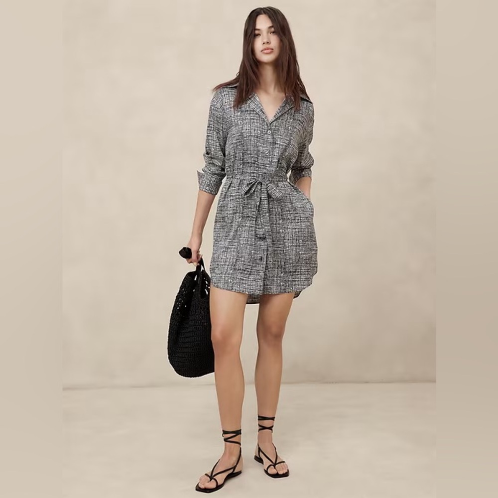 Banana Republic Satin Mini Shirtdress